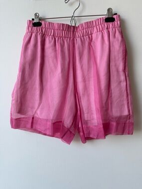 Dries Van Noten Pink High-Waist Sheer Shorts